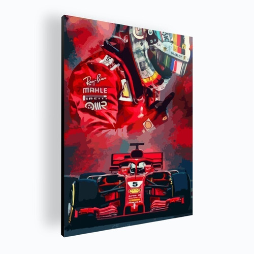 Cuadro Decorativo Mural Poster Sebastian Vettel 84x118 Mdf
