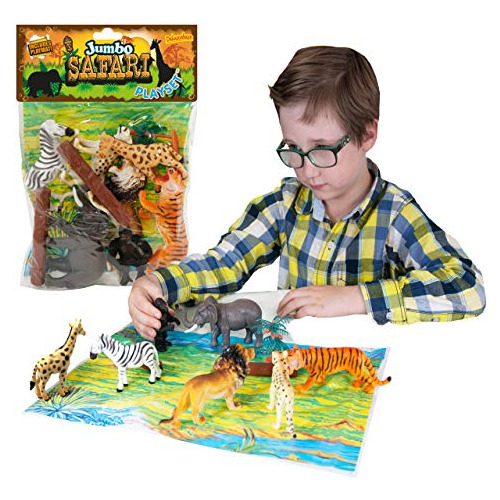 Jumbo Playset - Safari Animals De Deluxebase. Juego De Jugue