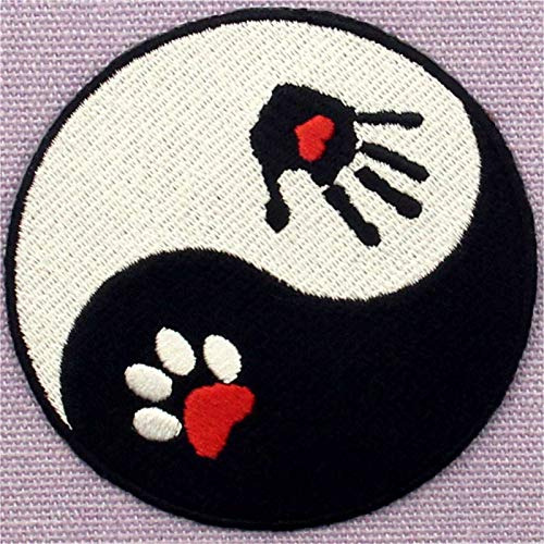 Parche Ying Yang Bordado Con Estampado De Perro Y Humano Sob