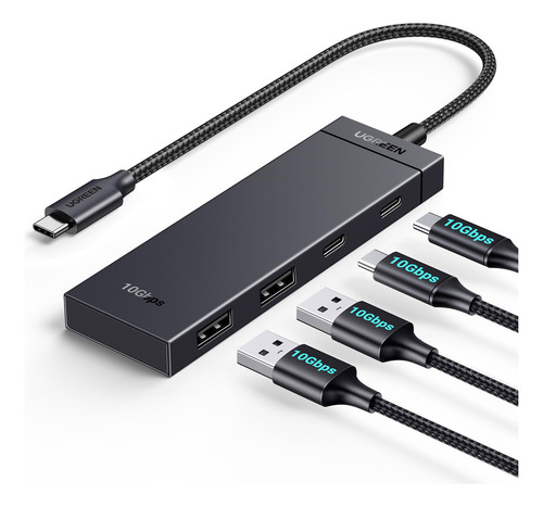 Adaptador Usb C Hub Ugreen 4 En 1 De 10 Gbps Con 2 Usb-c 3.2