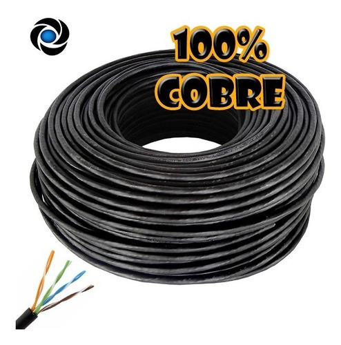 Cable Utp Rollo 100mts 100% Cobre Exterior Cat5e 4 Pares