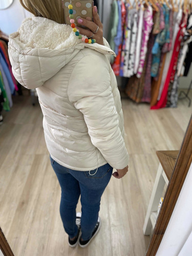 Imagen 3 de 10 de Campera Puffer Forrada En Piel Corderito The Big Shop