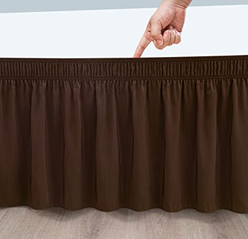 Cortinas Cama Colchón Volantes Sedosos Con Elástico Marrón