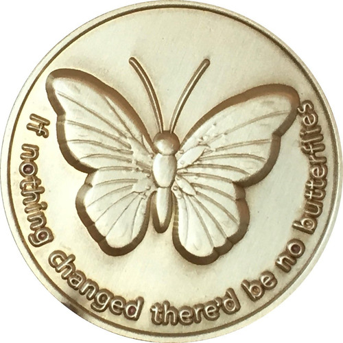 Medallón De Bronce De Oración De Serenidad Mariposa, ...