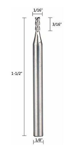 Fresas Cnc 1/8 Para Aluminio 1/16 Diam. Corte 3 Flautas