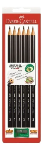 Lapis Preto Redondo 1205 Max N.2b Bl.c/06 Faber-castell