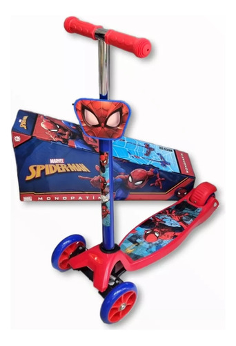 Super Monopatin Infantil Spiderman Plegable 3 Ruedas Grande