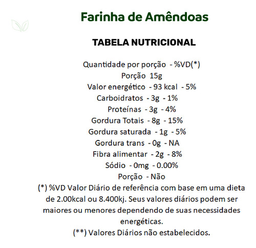 Farinha De Amêndoas Pura 100% Natural Kit 2 Premium 100g