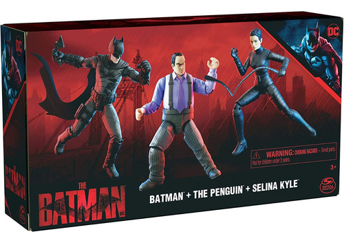 The Batman - Set 3 Figuras - Batman, Pingüino Y Selina Kyle