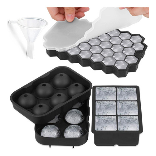 Paquete De 3 Moldes Para Hacer Bolas De Hielo Para Whisky, B