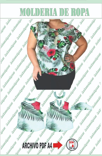 Molderia  Imprimible En Pdf  A4  Blusa Loreta Mujer /fibrana