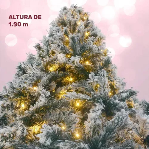 Arbol Navidad Artificial Nevado 1.8m De Pvc Pino Blanco