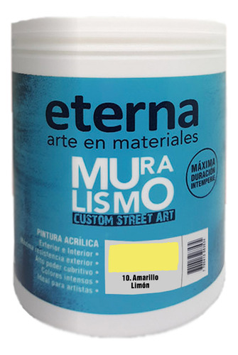 Pintura Muralismo Acrilico Eterna 1 Litro - Grupo 2 Óleo Amarillo Limón