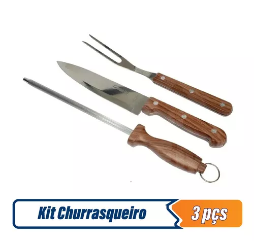 KIT CHURRASCO INOX GARFO/FACA - GTIN/EAN/UPC 7899658319724