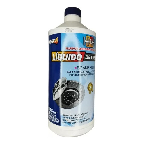 Liga De Frenos H&h  Brake Fluid Dot 4  1l