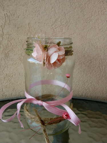 Frascos De Vidrio Decorados Vintage, Shabby Chic