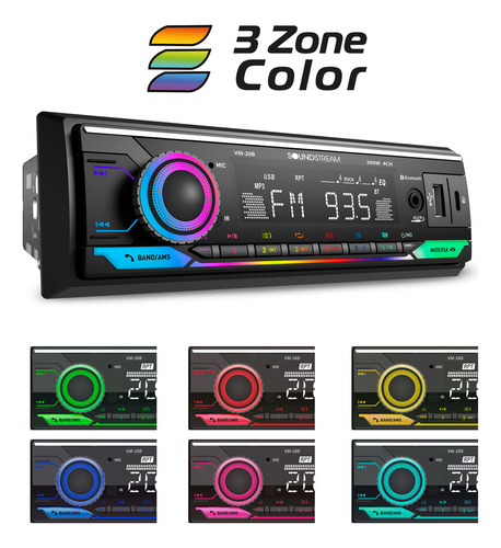 Autoestéreo 1 Din Soundstream Vm-20b Bluetooth Rgb