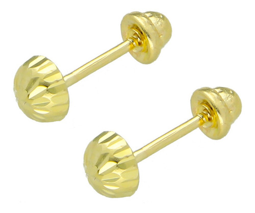 Aretes Broquel De Oro 10k Bebé O Mujer Honguito 0 161