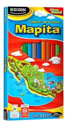 Lápices De Colores Mapita Dixon Largos Caja Con 12 Colores