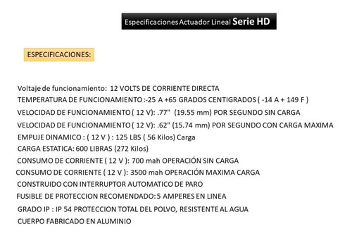 Imagen 3 de 8 de Actuador Lineal 5.08cm Elevacion Y 57kg Xla02hd