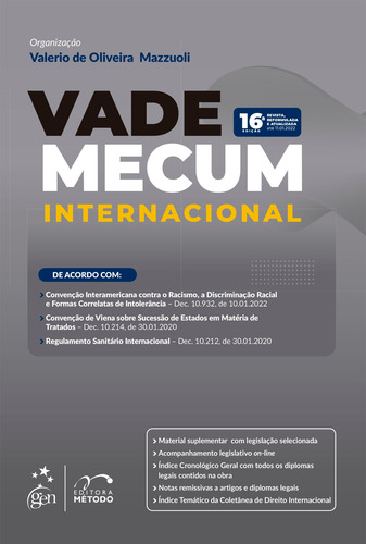 Vade Mecum Internacional, de Mazzuoli, Valerio. Editorial Editora Forense Ltda., capa mole em português, 2022