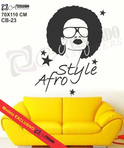 Imagem 4 de 4 de Adesivo Parede Cabeleiro Afro Beleza Negra Oferta Limitada