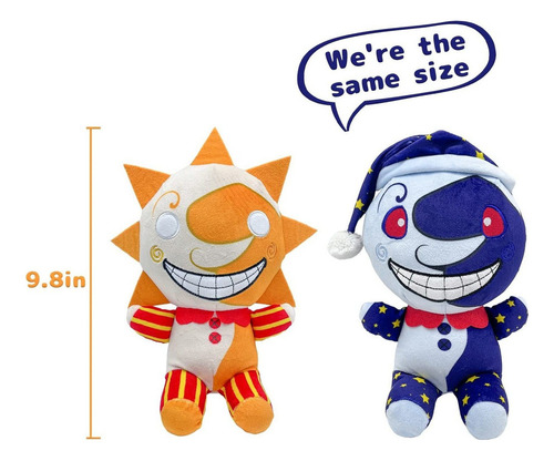 Figura De Felpa Sundrop Fnaf Moondrop De 2 Piezas
