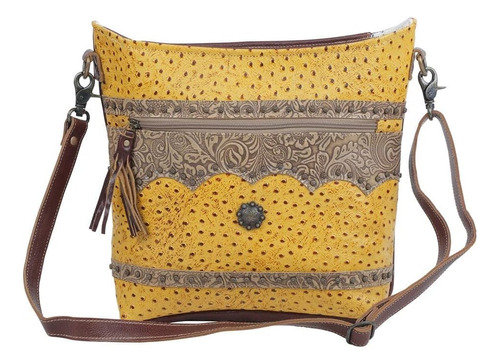 Bolso Myra Gold Spell De Piel Y Pelo S-4764