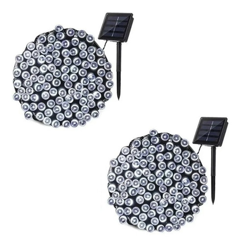 Pack X2 Luces Solares Navidad Guirnalda 20 Metros 200 Led B 