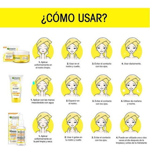 Garnier Kit Express Aclara: Serum, Crema, Gel Con Vitamina C