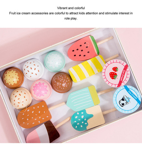 Juego Educativo De Madera Para Helados Y Mostrador .