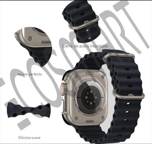 Smartwatch Reloj Inteligente Uitra3 Con Audífonos Bluetooth Negro Milanese Negro Gris