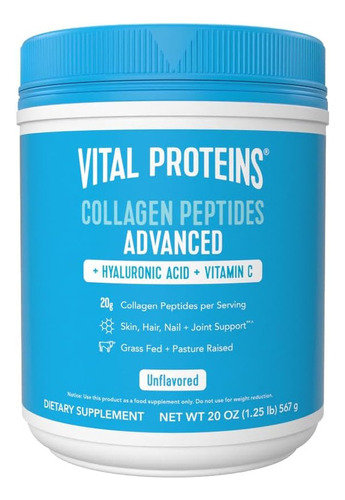 Colageno Hidrolizado Cabello Piel Uñas Vital Proteins 567 G