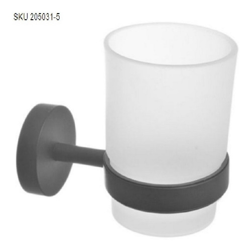 Imagen 1 de 3 de Porta Vaso De Cepillos Tunes Negro, Acero Inoxidable Naffull