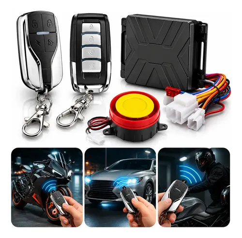 Alarme Antifurto Para Moto Com Partida Remota E 2 Controles