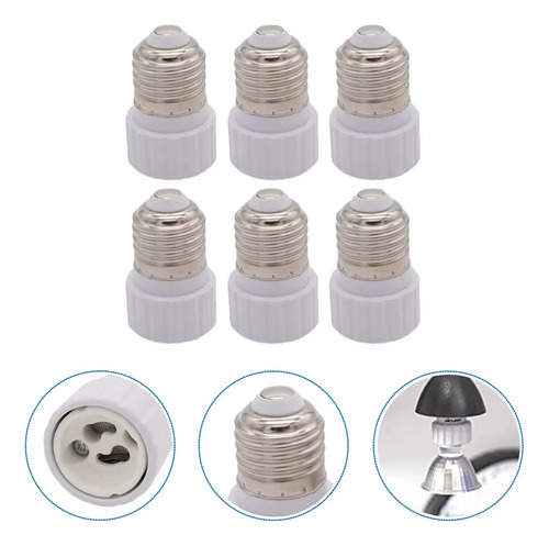 Lâmpada Led E27 Gu10, Adaptador E Conector Conversor, 6 U