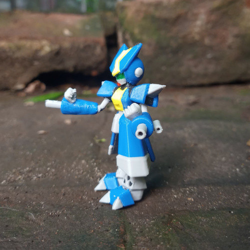 Medabots Cyandog Desarmable Impresion 3d Pixelados_