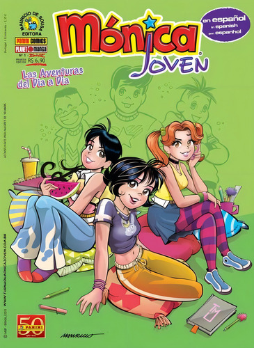 Mónica Joven 01, de Mauricio de Sousa. Editorial Panini Brasil LTDA, capa mole em espanhol, 2016