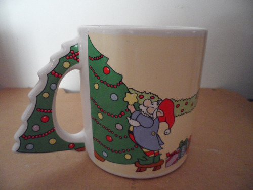 Taza Santa Claus & Helper By Russ Souvenir Navidad Christmas (Usado)