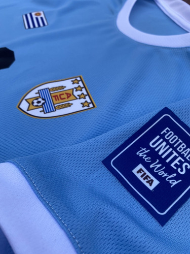 Conjunto Uruguay Eliminatorias Mundial 2026 Camiseta + Short Celeste Lisa 6 Federico Valverde 15 - Celeste