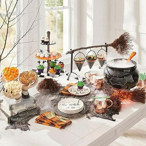 Estante Para Aperitivos De Halloween, Cesta De Frutas Y Cara