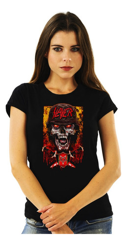 Polera Mujer Slayer Nashville Metal Impresión Directa