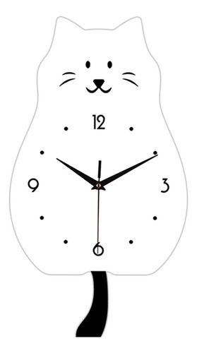 Reloj De Pared De Péndulo De Gato Adorno Decorativo De