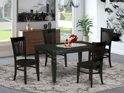 East West Furniture Weva5-blk-w Weston Juego De Habitación