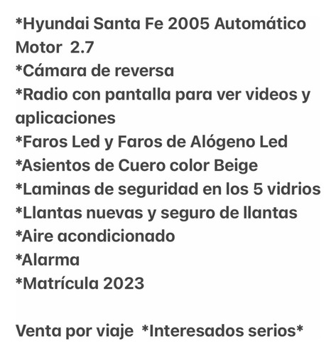 Imagen 12 de 14 de Hyundai Santa Fe 2.7l Automático