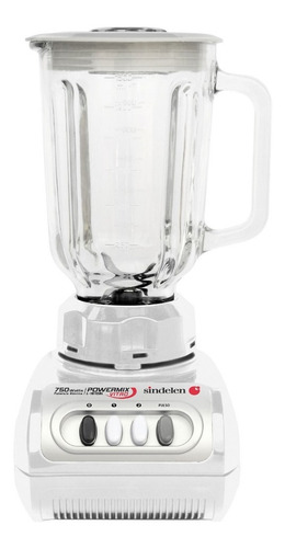 Licuadora Sindelen L-1610bl 1500 Ml Blanca Con Vaso De Vidrio