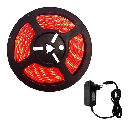 Fita Led 3528 Rolo 5m 300 Leds Dupla Face + Grátis Fonte 3a