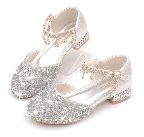 Niñas Glitter Diamante Princesa Zapatos Danza Moda Nuevo [u]