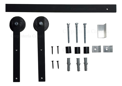 Kit Para Puerta Granero, Riel Liviano De 1.40 Ruedas De 60mm