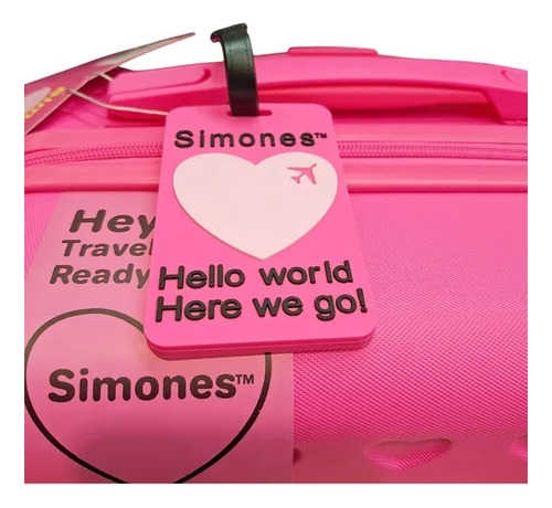 Valija Cabina Simones Viaje Carry On Fucsia Corazones